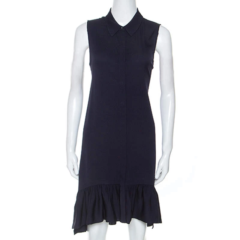 Diane Von Furstenberg Navy Blue Stretch Silk Lanzi Dress M For Women 1 Diane Von Furstenberg Navy Blue Stretch Silk Lanzi Dress M For Women