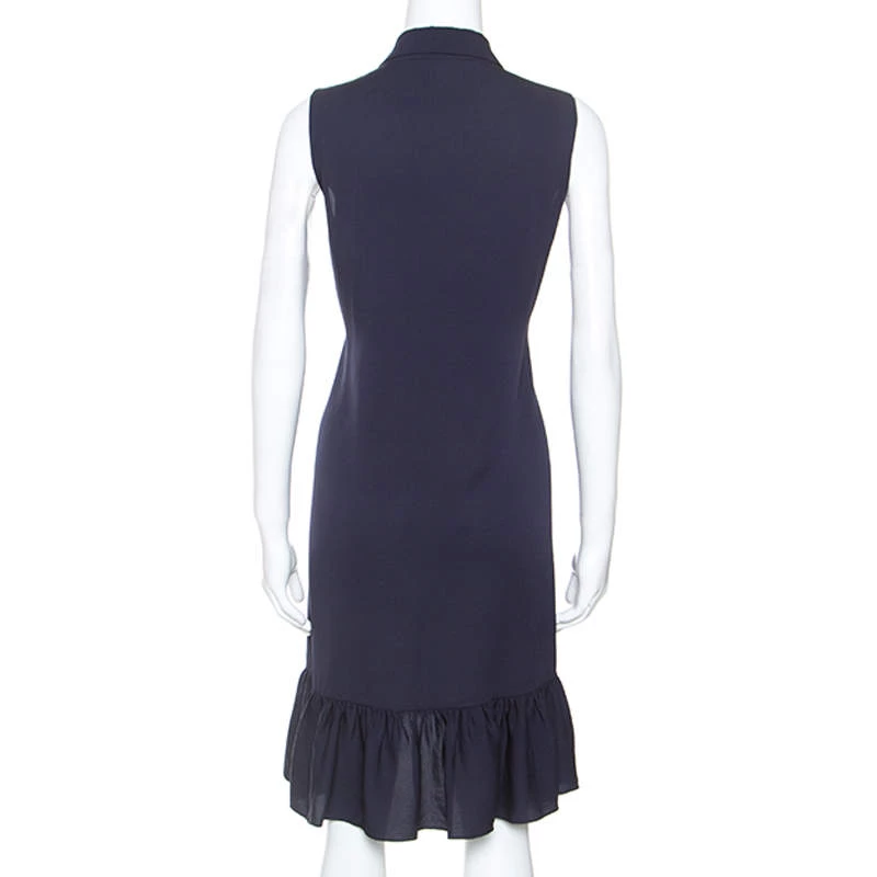 Diane Von Furstenberg Navy Blue Stretch Silk Lanzi Dress M For Women 3 Diane Von Furstenberg Navy Blue Stretch Silk Lanzi Dress M For Women - Image 3