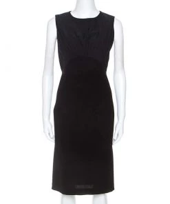 Diane Von Furstenberg Black Crepe Sleeveless Asabi Dress S For Women