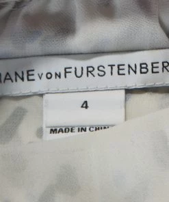 Diane Von Furstenberg White Printed Silk Off Shoulder Camila Dress S For Women -Diane Von Furstenberg shop luxury women diane von furstenberg used clothes p253431 007