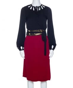 Diane Von Furstenberg Black And Red Silk Kiandra Wrap Dress M For Women