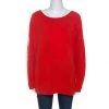 Diane Von Furstenberg Red Cashmere Jenia Oversized Sweater L For Women