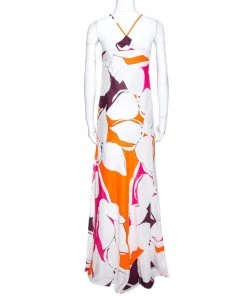 Diane Von Furstenberg White Eden Garden Print Silk Barths Dress M For Women -Diane Von Furstenberg shop luxury women diane von furstenberg used clothes p265057 003