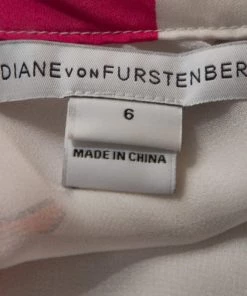 Diane Von Furstenberg White Eden Garden Print Silk Barths Dress M For Women -Diane Von Furstenberg shop luxury women diane von furstenberg used clothes p265057 005