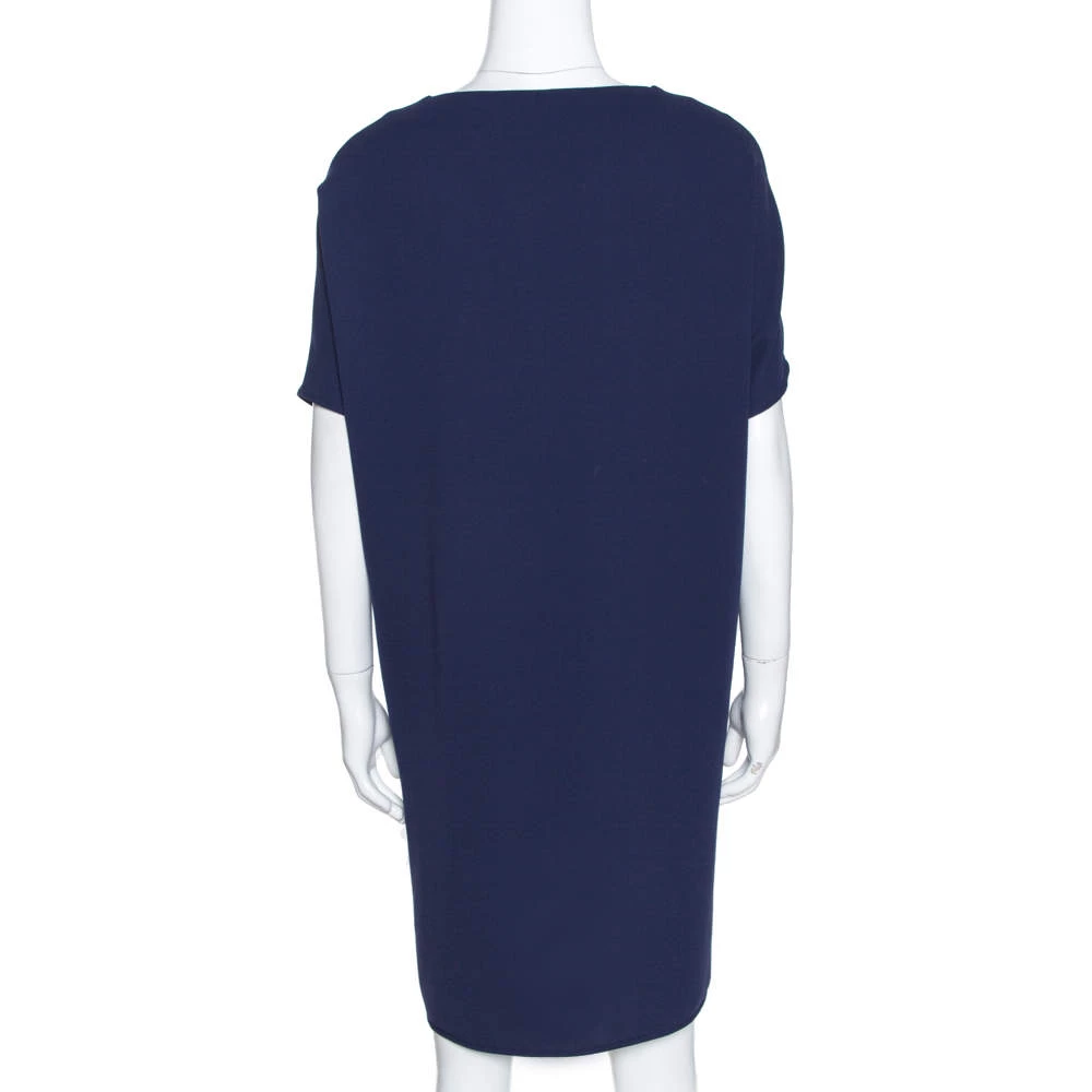 Diane Von Furstenberg Navy Blue Crepe Kora Shift Dress L For Women 3 Diane Von Furstenberg Navy Blue Crepe Kora Shift Dress L For Women - Image 3