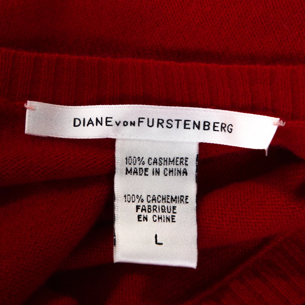 Diane Von Furstenberg Red Cashmere Coen Wrap Dress L For Women 5 Diane Von Furstenberg Red Cashmere Coen Wrap Dress L For Women - Image 5