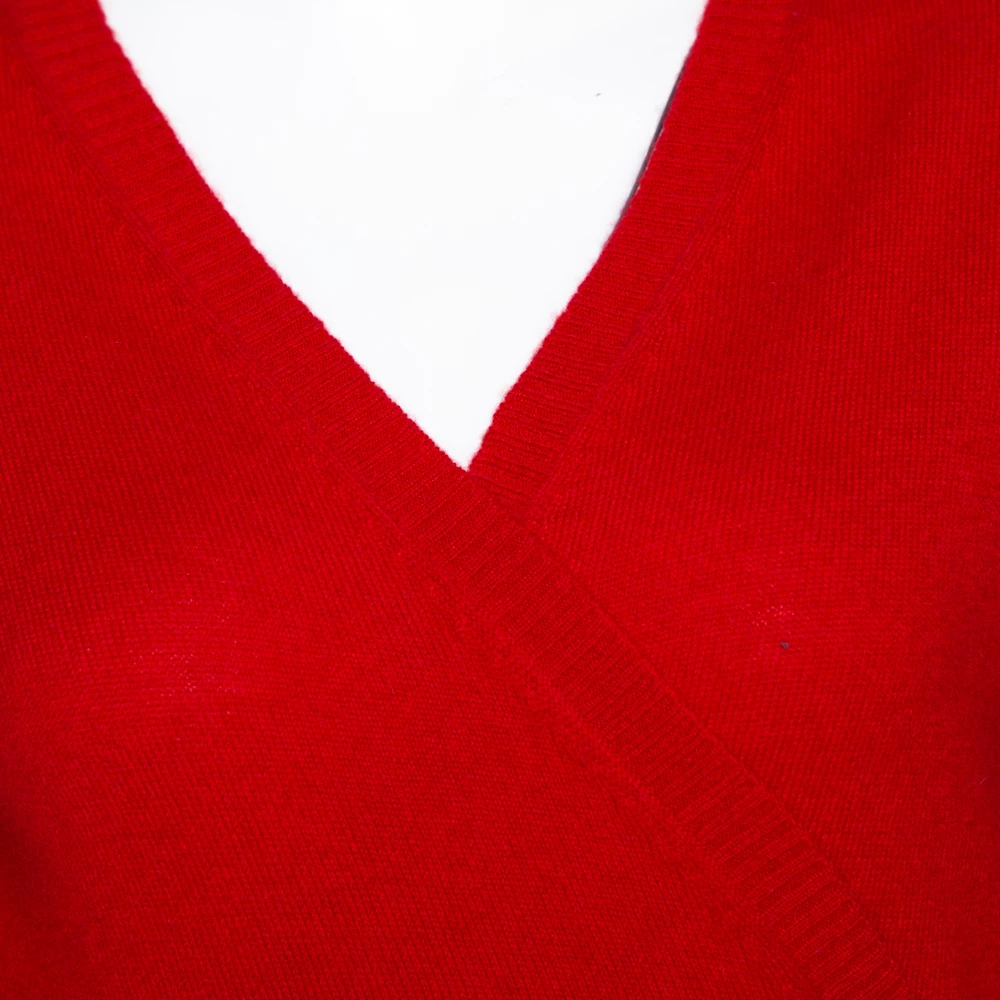 Diane Von Furstenberg Red Cashmere Coen Wrap Dress L For Women 4 Diane Von Furstenberg Red Cashmere Coen Wrap Dress L For Women - Image 4