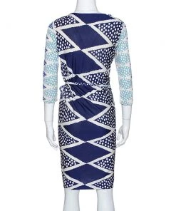 Diane Von Furstenberg Ornamentalist Diamonds Print Evrin Wrap Dress M For Women -Diane Von Furstenberg shop luxury women diane von furstenberg used clothes p285886 001