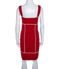 Diane Von Furstenberg Red & White Knit Glorioso Shift Dress XS For Women -Diane Von Furstenberg shop luxury women diane von furstenberg used clothes p285931 001