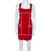 Diane Von Furstenberg Red & White Knit Glorioso Shift Dress XS For Women
