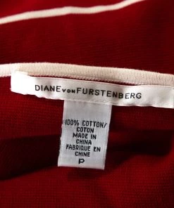 Diane Von Furstenberg Red & White Knit Glorioso Shift Dress XS For Women -Diane Von Furstenberg shop luxury women diane von furstenberg used clothes p285931 004