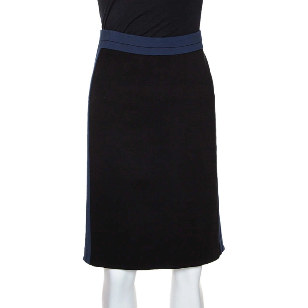Diane Von Furstenberg Black & Blue Knit Panel Marta Framed Skirt L For Women 1 Diane Von Furstenberg Black & Blue Knit Panel Marta Framed Skirt L For Women