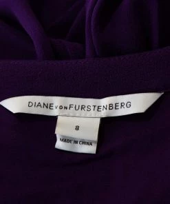 Diane Von Furstenberg Purple Georgette Kaftan Mini Dress S For Women -Diane Von Furstenberg shop luxury women diane von furstenberg used clothes p289415 003