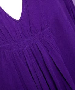 Diane Von Furstenberg Purple Georgette Kaftan Mini Dress S For Women -Diane Von Furstenberg shop luxury women diane von furstenberg used clothes p289415 006