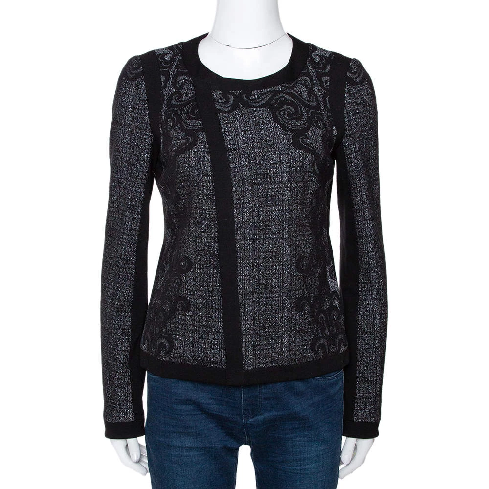 Diane Von Furstenberg Monochrome Textured Knit Jacket S For Women 1 Diane Von Furstenberg Monochrome Textured Knit Jacket S For Women