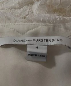 Diane Von Furstenberg White Purdette Lace Wrap Romper S For Women -Diane Von Furstenberg shop luxury women diane von furstenberg used clothes p296554 006