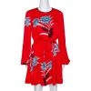 Diane Von Furstenberg Red Floral Print Stretch Silk Mini Dress M For Women