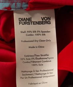 Diane Von Furstenberg Red Floral Print Stretch Silk Mini Dress M For Women -Diane Von Furstenberg shop luxury women diane von furstenberg used clothes p296724 1591875718 007