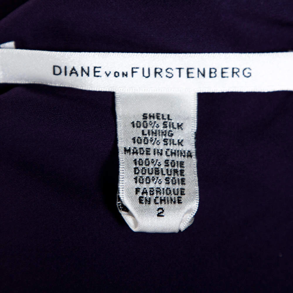 Diane Von Furstenberg Purple Silk Draped Nikki Top S For Women 6 Diane Von Furstenberg Purple Silk Draped Nikki Top S For Women - Image 6