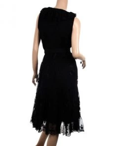 Diane Von Furstenberg Black Lace Dendermonde Wrap Dress For Women -Diane Von Furstenberg shop luxury women diane von furstenberg used clothes p30687 003