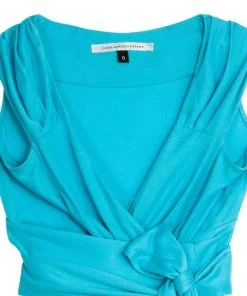 Diane Von Furstenberg Aqua Celosa Cotton Wrap Dress XXS For Women 9 Diane Von Furstenberg Aqua Celosa Cotton Wrap Dress XXS For Women -Diane Von Furstenberg shop luxury women diane von furstenberg used clothes p30690 005