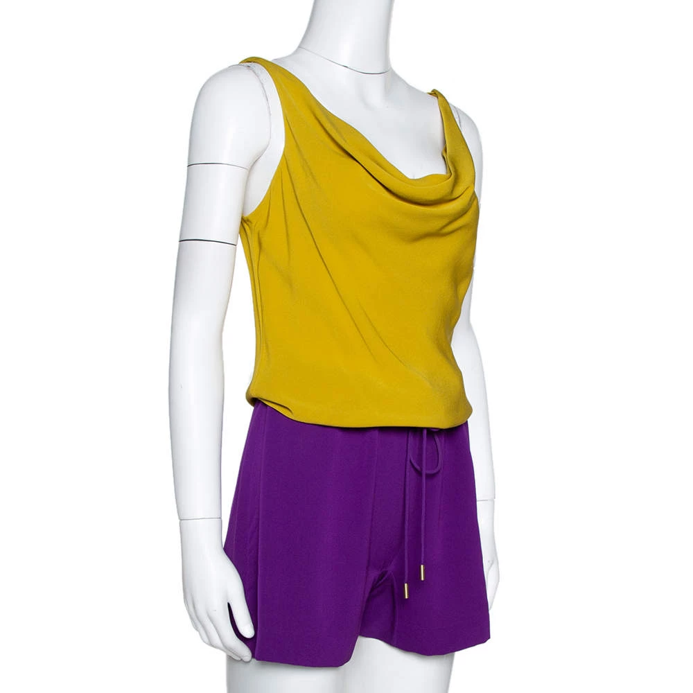 Diane Von Furstenberg Color Block Silk Crepe Tadd Romper S For Women 2 Diane Von Furstenberg Color Block Silk Crepe Tadd Romper S For Women - Image 2