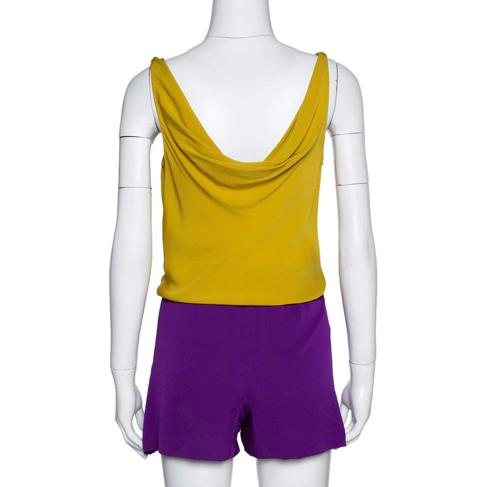 Diane Von Furstenberg Color Block Silk Crepe Tadd Romper S For Women 3 Diane Von Furstenberg Color Block Silk Crepe Tadd Romper S For Women - Image 3