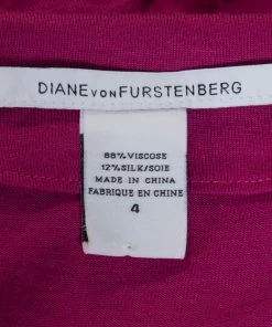 Diane Von Furstenberg Fuchsia Pink Jersey New Julian LS Wrap Dress S For Women -Diane Von Furstenberg shop luxury women diane von furstenberg used clothes p315721 004