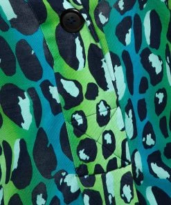 Diane Von Furstenberg Blue & Green Animal Print Silk Jersey Gaby Dress S For Women -Diane Von Furstenberg shop luxury women diane von furstenberg used clothes p316047 001