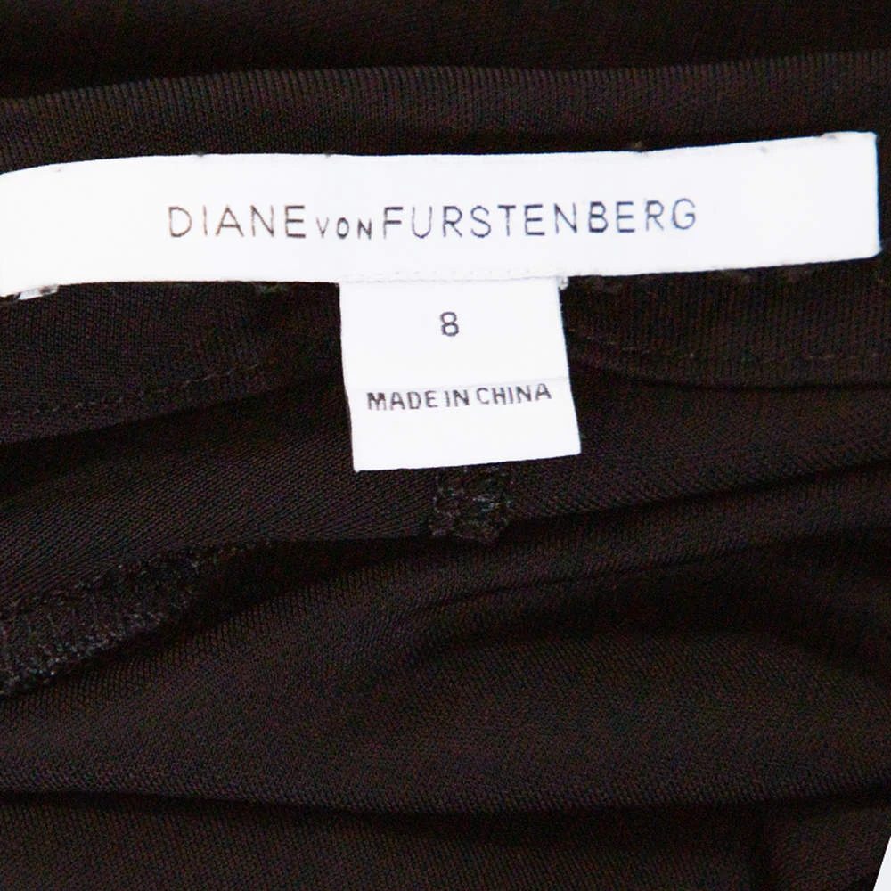 Diane Von Furstenberg Navy Blue Wool & Silk Jewel Wrap Dress M For Women 5 Diane Von Furstenberg Navy Blue Wool & Silk Jewel Wrap Dress M For Women - Image 5