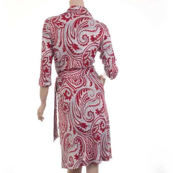 Diane Von Furstenberg Red Canyon Paisley Printed Mary Jo Wrap Dress L For Women 2 Diane Von Furstenberg Red Canyon Paisley Printed Mary Jo Wrap Dress L For Women - Image 2