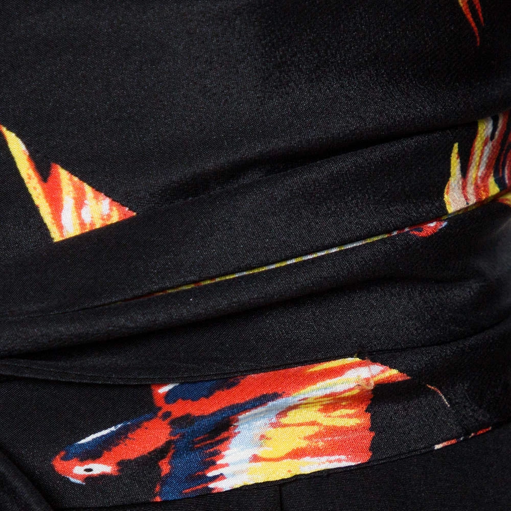 Diane Von Furstenberg Black Bird Print Silk Shirt Dress M For Women 5 Diane Von Furstenberg Black Bird Print Silk Shirt Dress M For Women - Image 5