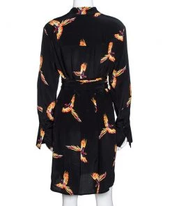 Diane Von Furstenberg Black Bird Print Silk Shirt Dress M For Women 9 Diane Von Furstenberg Black Bird Print Silk Shirt Dress M For Women -Diane Von Furstenberg shop luxury women diane von furstenberg used clothes p324931 006