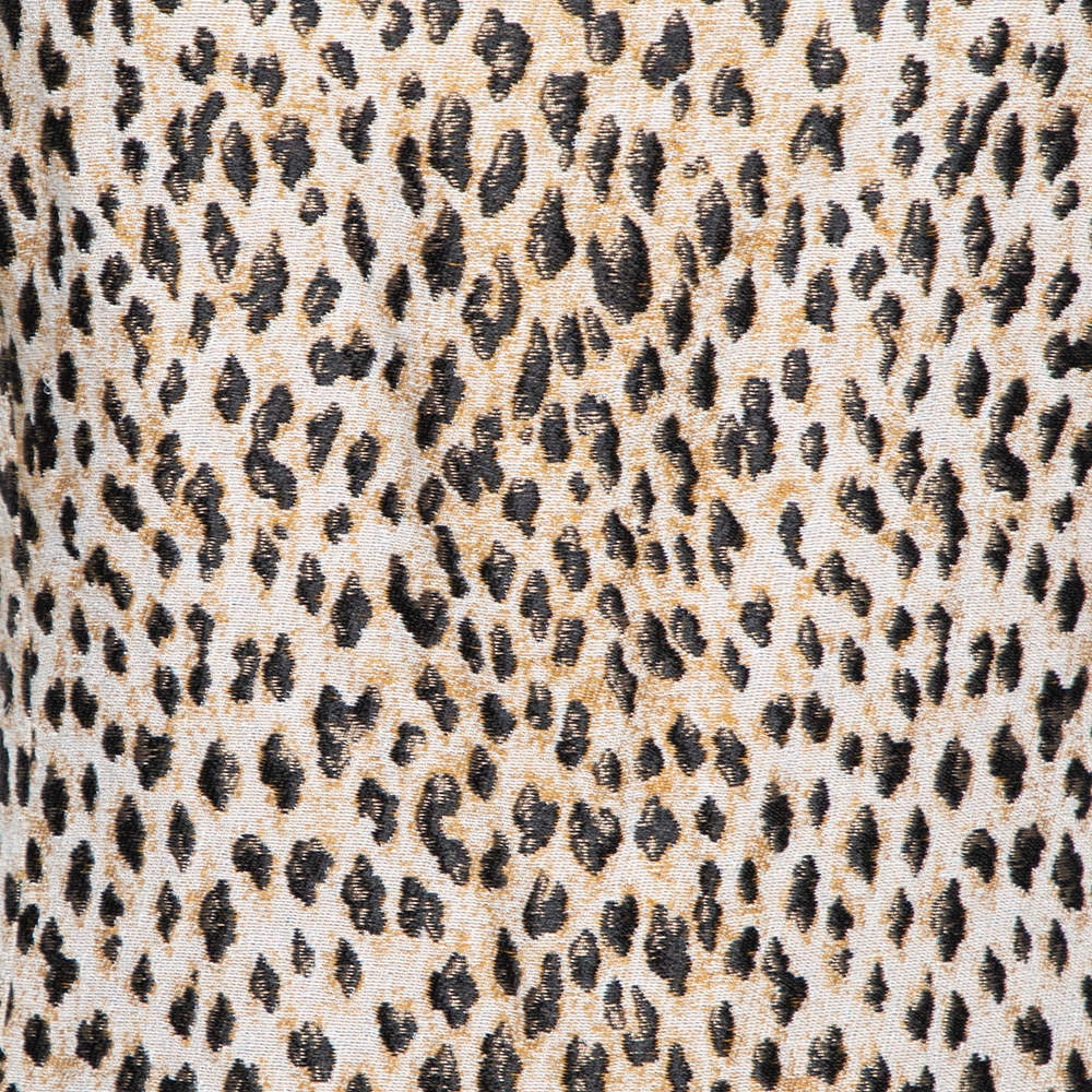 Diane Von Furstenberg Cream Animal Pattern Jacquard Arianna Fitted Dress L For Women 4 Diane Von Furstenberg Cream Animal Pattern Jacquard Arianna Fitted Dress L For Women - Image 4