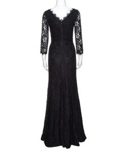Diane Von Furstenberg Black Lace Zarita Gown S For Women 8 Diane Von Furstenberg Black Lace Zarita Gown S For Women -Diane Von Furstenberg shop luxury women diane von furstenberg used clothes p329924 002