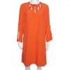 Diane Von Furstenberg Orange Crepe Cutout Detail Kea Shift Dress L For Women