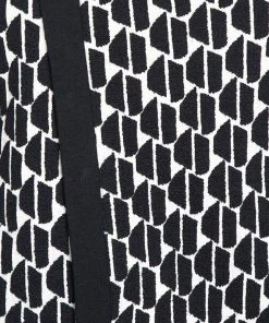 Diane Von Furstenberg Black & Cream Textured Knit Patricia Hounds Jacket L For Women -Diane Von Furstenberg shop luxury women diane von furstenberg used clothes p331946 001