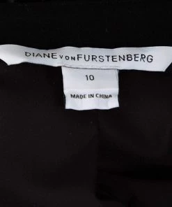 Diane Von Furstenberg Black & Cream Textured Knit Patricia Hounds Jacket L For Women -Diane Von Furstenberg shop luxury women diane von furstenberg used clothes p331946 004