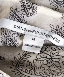 Diane Von Furstenberg White Printed Silk Sheer Annushka Kaftan M For Women -Diane Von Furstenberg shop luxury women diane von furstenberg used clothes p334361 006