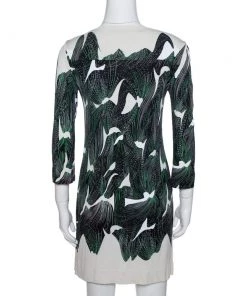 Diane Von Furstenberg Cream Abstract Print Silk Ruri Shift Dress S For Women -Diane Von Furstenberg shop luxury women diane von furstenberg used clothes p334974 006