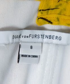 Diane Von Furstenberg Yellow Floral Print Silk Lillie Maxi Dress M For Women -Diane Von Furstenberg shop luxury women diane von furstenberg used clothes p336155 004