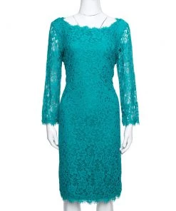 Diane Von Furstenberg Zephyr Green Lace Zarita Dress L For Women