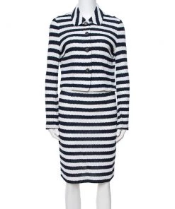 Diane Von Furstenberg Navy Blue Walda/Lacie Skirt & Jacket Set S For Women