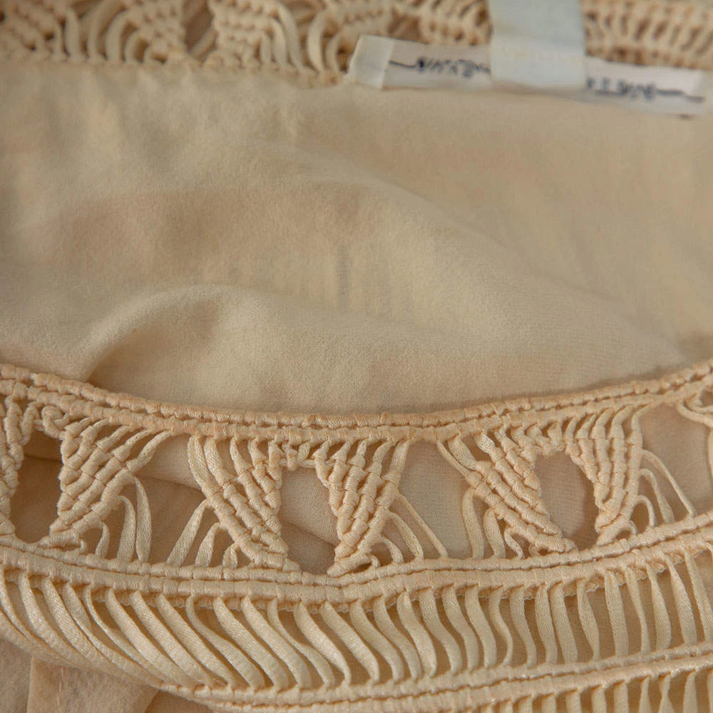 Diane Von Furstenberg Cream Crochet Macrame Solar Belted Dress M For Women 5 Diane Von Furstenberg Cream Crochet Macrame Solar Belted Dress M For Women - Image 5