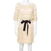 Diane Von Furstenberg Cream Crochet Macrame Solar Belted Dress M For Women