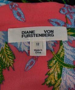 Diane Von Furstenberg Coral Pink Floral Print Silk Crepe Maxi Dress L For Women -Diane Von Furstenberg shop luxury women diane von furstenberg used clothes p339987 005