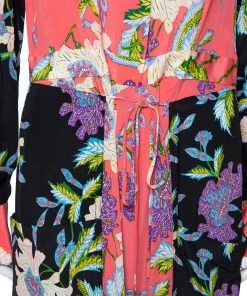 Diane Von Furstenberg Coral Pink Floral Print Silk Crepe Maxi Dress L For Women -Diane Von Furstenberg shop luxury women diane von furstenberg used clothes p339987 007