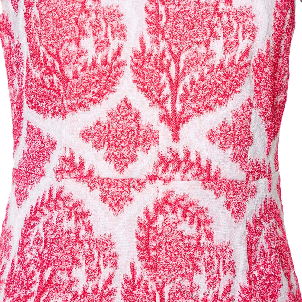 Diane Von Furstenberg Pink & White Floral Stamp Carpreena Mini Dress M For Women 4 Diane Von Furstenberg Pink & White Floral Stamp Carpreena Mini Dress M For Women - Image 4
