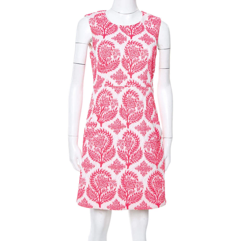 Diane Von Furstenberg Pink & White Floral Stamp Carpreena Mini Dress M For Women 1 Diane Von Furstenberg Pink & White Floral Stamp Carpreena Mini Dress M For Women