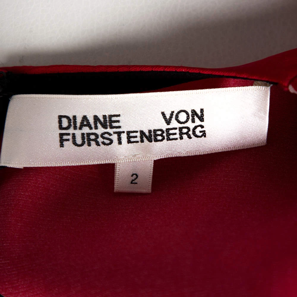 Diane Von Furstenberg Red Floral Print Crepe Farren Jumpsuit S For Women 5 Diane Von Furstenberg Red Floral Print Crepe Farren Jumpsuit S For Women - Image 5